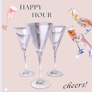 3 Grey Goose Vodka Martini Glass Set